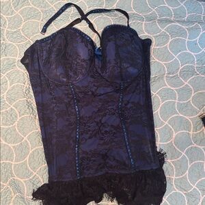 Elegant Blue Lace corset lingerie